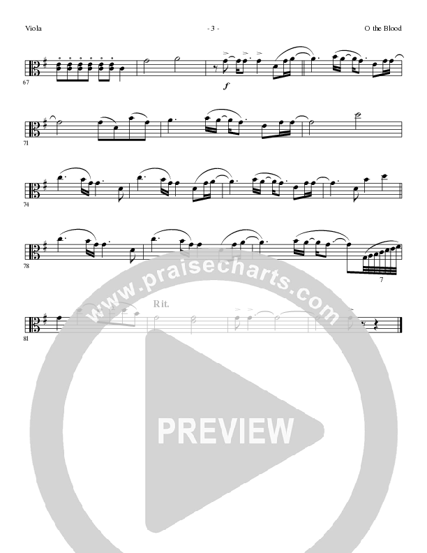 O The Blood (Choral Anthem SATB) Viola (Lillenas Choral / Arr. Phil Nitz)