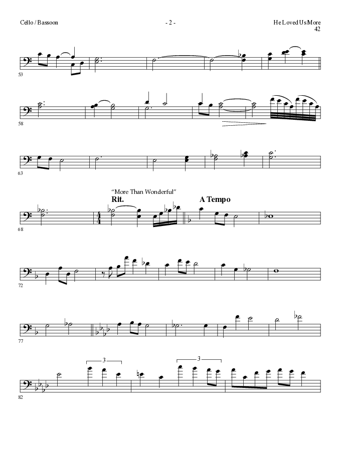 He Loved Us More (Choral Anthem SATB) Cello (Lillenas Choral / Arr. Mike Speck)