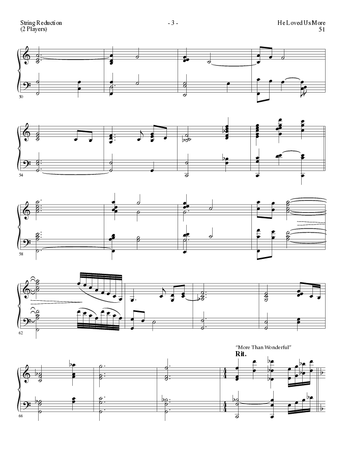 He Loved Us More (Choral Anthem SATB) String Reduction (Lillenas Choral / Arr. Mike Speck)