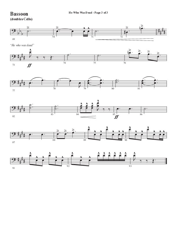 He Who Was Dead (Choral Anthem SATB) Bassoon (Word Music Choral / Arr. Cliff Duren)