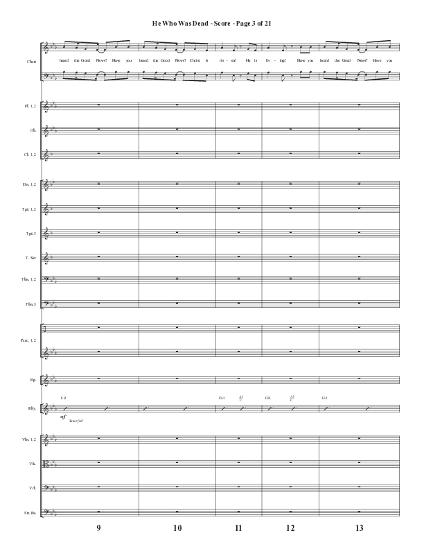 He Who Was Dead (Choral Anthem SATB) Orchestration (Word Music Choral / Arr. Cliff Duren)