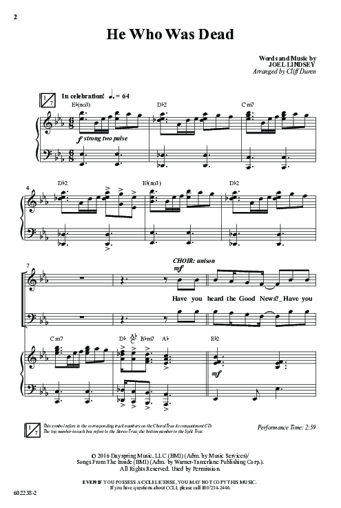 He Who Was Dead (Choral Anthem SATB) Anthem (SATB/Piano) (Word Music Choral / Arr. Cliff Duren)