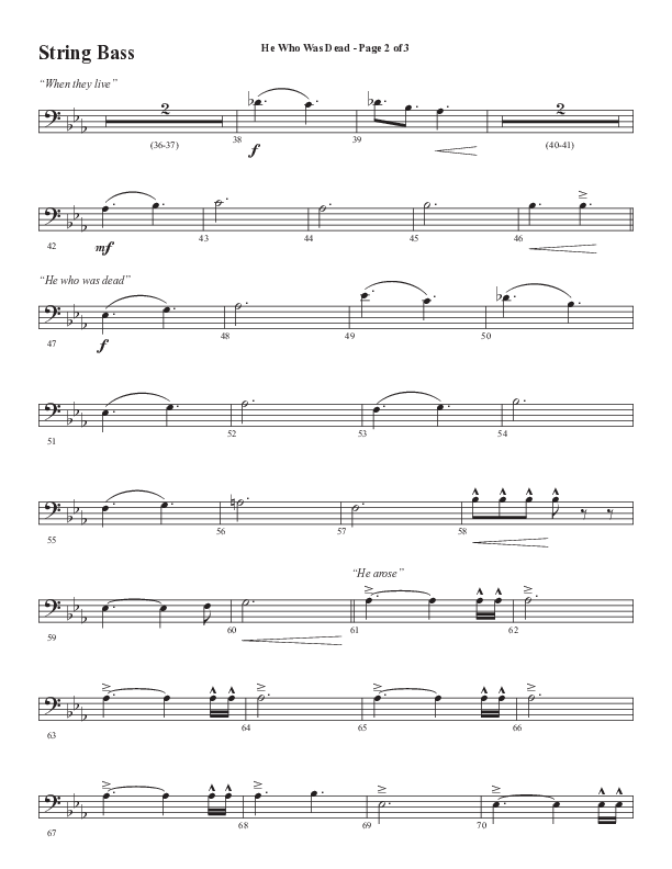 He Who Was Dead (Choral Anthem SATB) String Bass (Word Music Choral / Arr. Cliff Duren)