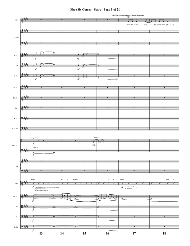 Here He Comes (Choral Anthem SATB) Conductor's Score (Word Music Choral / Arr. Cliff Duren)