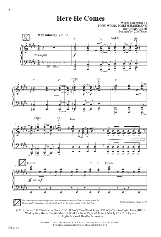 Here He Comes (Choral Anthem SATB) Anthem (SATB/Piano) (Word Music Choral / Arr. Cliff Duren)