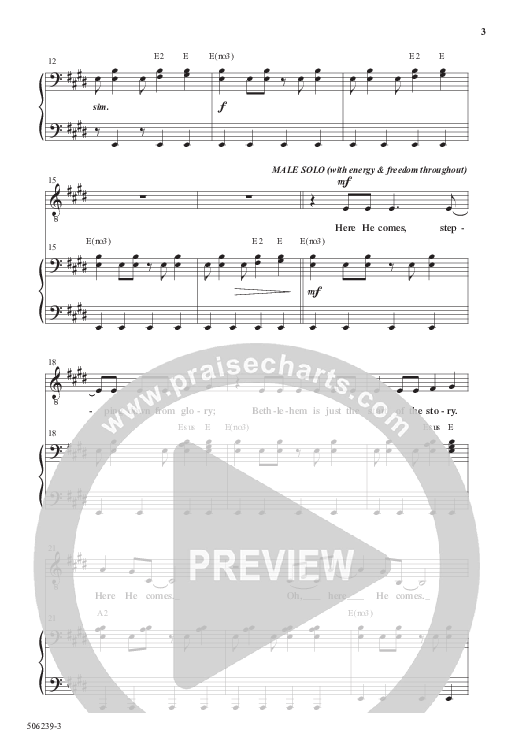 Here He Comes (Choral Anthem SATB) Anthem (SATB/Piano) (Word Music Choral / Arr. Cliff Duren)