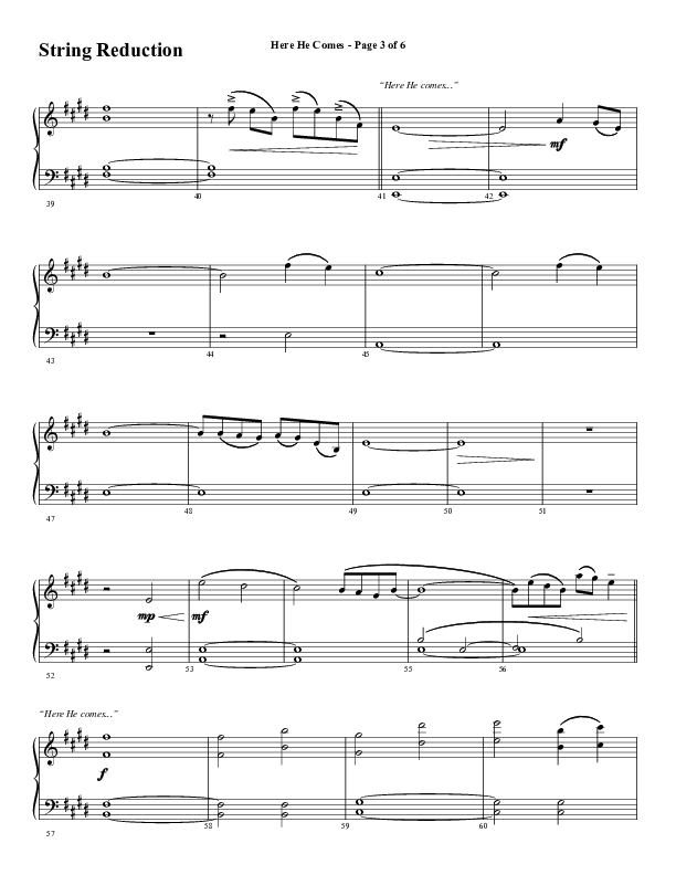 Here He Comes (Choral Anthem SATB) String Reduction (Word Music Choral / Arr. Cliff Duren)