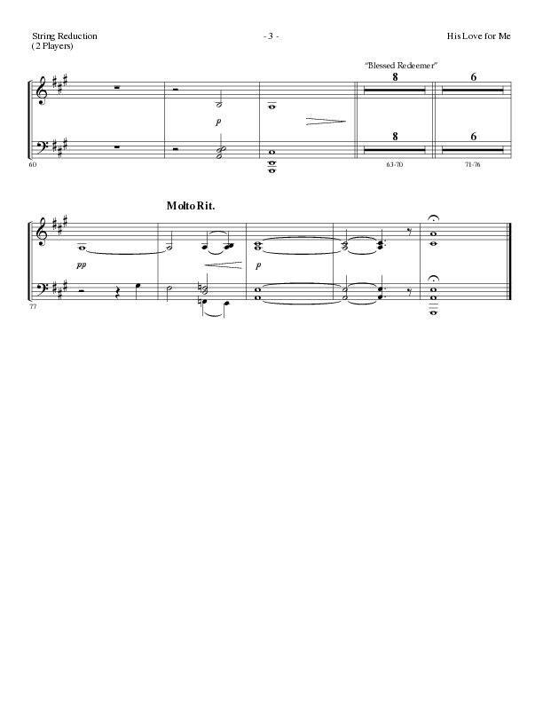 His Love For Me with Blessed Redeemer (Choral Anthem SATB) String Reduction (Lillenas Choral / Arr. Cliff Duren)