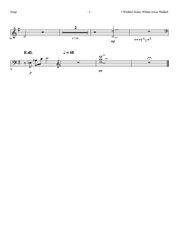 I Walked Today Where Jesus Walked (Choral Anthem SATB) Harp (Lillenas Choral / Arr. Dave Williamson)