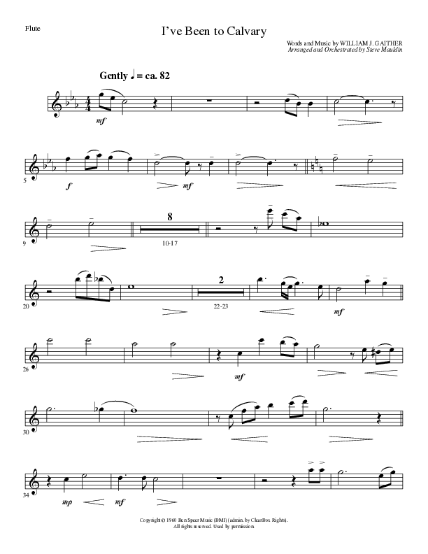 I’ve Been to Calvary (Choral Anthem SATB) Flute (Lillenas Choral / Arr. Steve Mauldin)