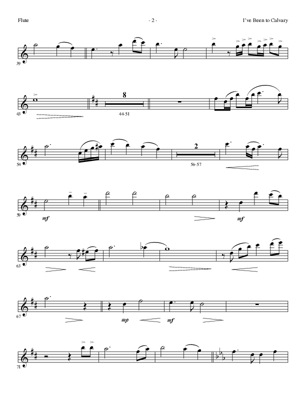 I’ve Been to Calvary (Choral Anthem SATB) Flute (Lillenas Choral / Arr. Steve Mauldin)