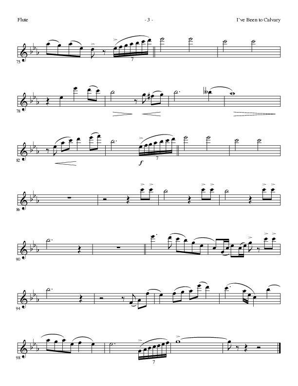 I’ve Been to Calvary (Choral Anthem SATB) Flute (Lillenas Choral / Arr. Steve Mauldin)