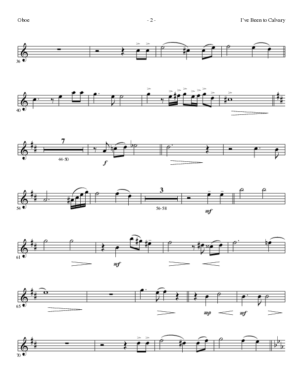 I’ve Been to Calvary (Choral Anthem SATB) Oboe (Lillenas Choral / Arr. Steve Mauldin)