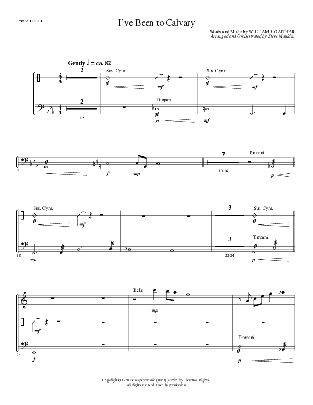 I’ve Been to Calvary (Choral Anthem SATB) Percussion (Lillenas Choral / Arr. Steve Mauldin)