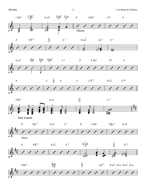 I’ve Been to Calvary (Choral Anthem SATB) Rhythm Chart (Lillenas Choral / Arr. Steve Mauldin)
