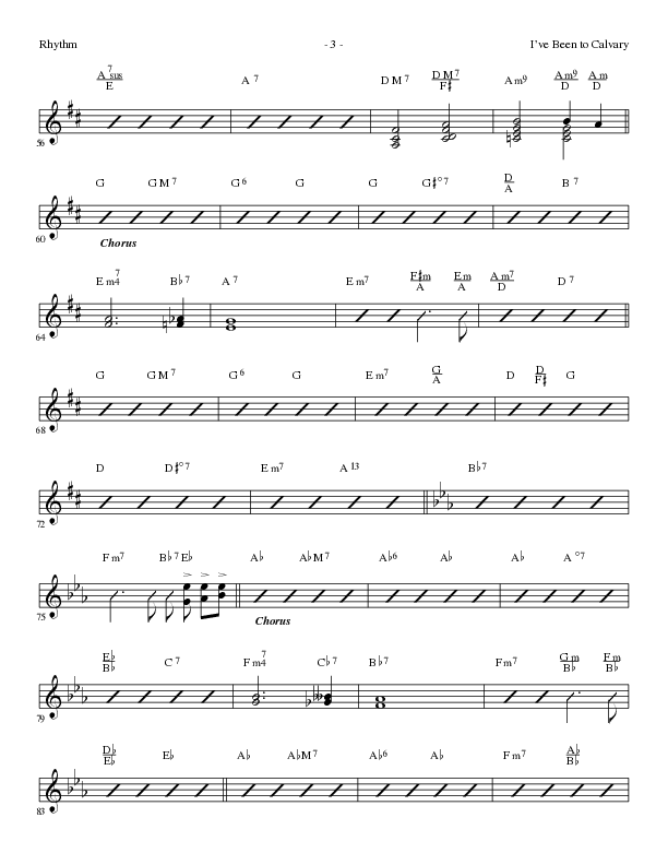 I’ve Been to Calvary (Choral Anthem SATB) Rhythm Chart (Lillenas Choral / Arr. Steve Mauldin)