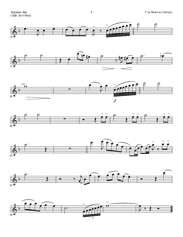 I’ve Been to Calvary (Choral Anthem SATB) Soprano Sax (Lillenas Choral / Arr. Steve Mauldin)