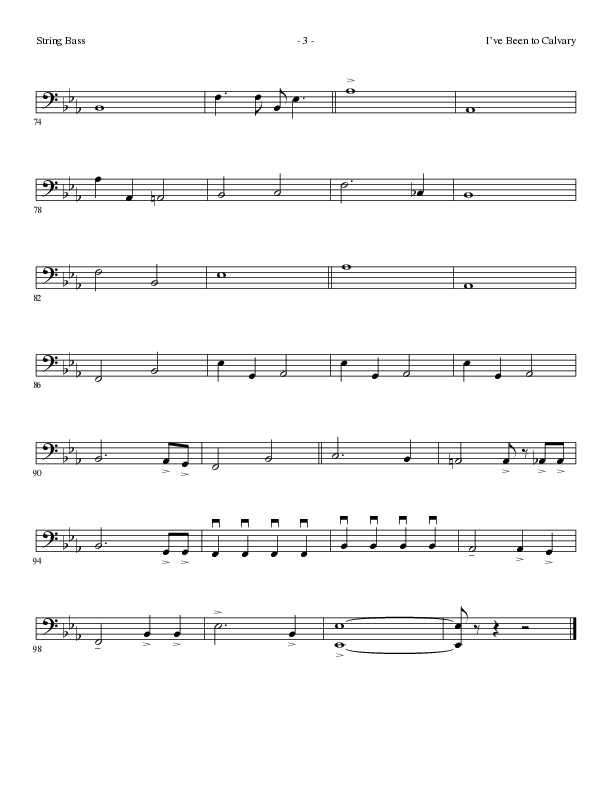 I’ve Been to Calvary (Choral Anthem SATB) String Bass (Lillenas Choral / Arr. Steve Mauldin)