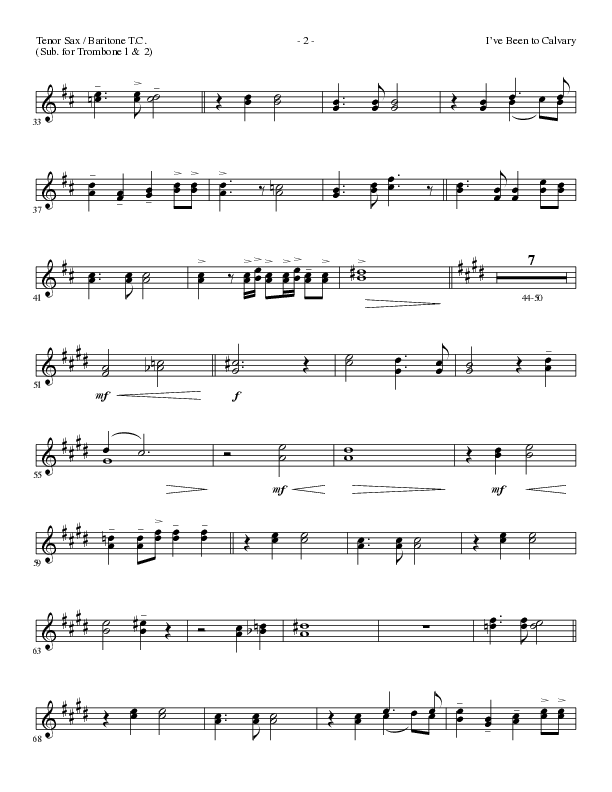 I’ve Been to Calvary (Choral Anthem SATB) Tenor Sax/Baritone T.C. (Lillenas Choral / Arr. Steve Mauldin)