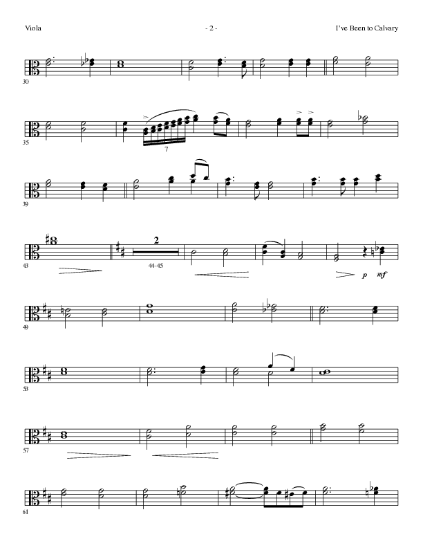 I’ve Been to Calvary (Choral Anthem SATB) Viola (Lillenas Choral / Arr. Steve Mauldin)