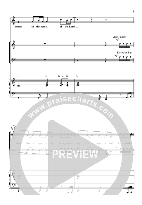 Hosanna To The King (Choral Anthem SATB) Anthem (SATB/Piano) (Word Music Choral / Arr. Richard Kingsmore)