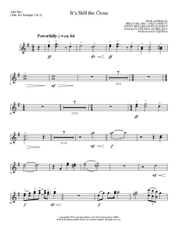 It’s Still The Cross (Choral Anthem SATB) Alto Sax (Lillenas Choral / Arr. Cliff Duren / Arr. Mike Speck)