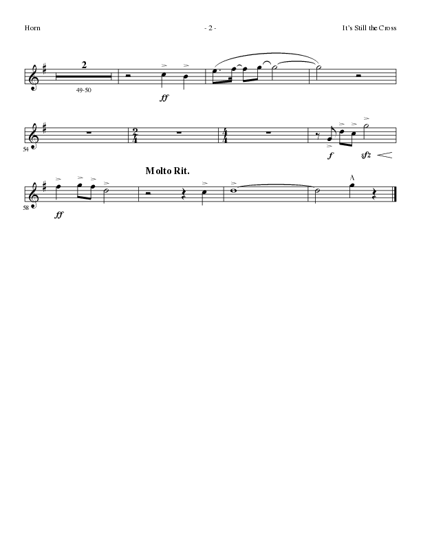 It’s Still The Cross (Choral Anthem SATB) French Horn (Lillenas Choral / Arr. Cliff Duren / Arr. Mike Speck)