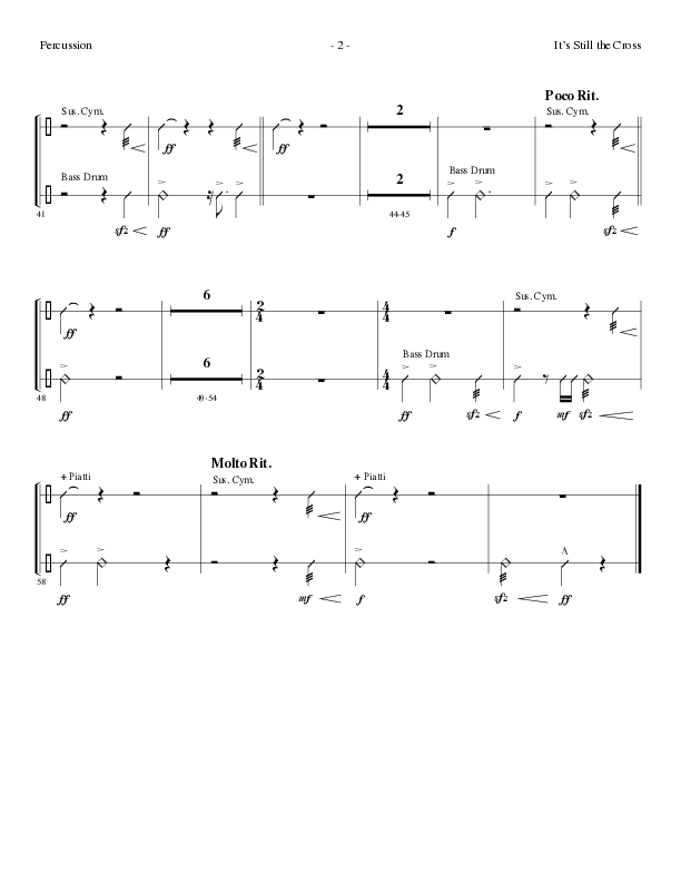 It’s Still The Cross (Choral Anthem SATB) Percussion (Lillenas Choral / Arr. Cliff Duren / Arr. Mike Speck)