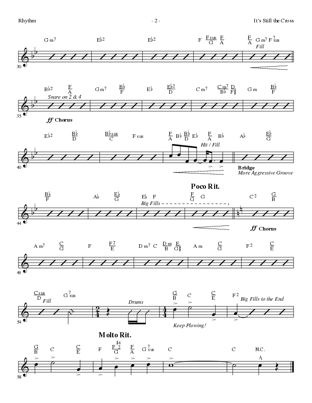 It’s Still The Cross (Choral Anthem SATB) Rhythm Chart (Lillenas Choral / Arr. Cliff Duren / Arr. Mike Speck)
