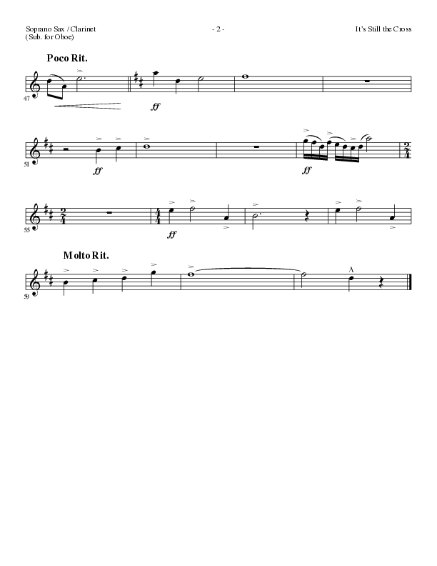 It’s Still The Cross (Choral Anthem SATB) Soprano Sax (Lillenas Choral / Arr. Cliff Duren / Arr. Mike Speck)