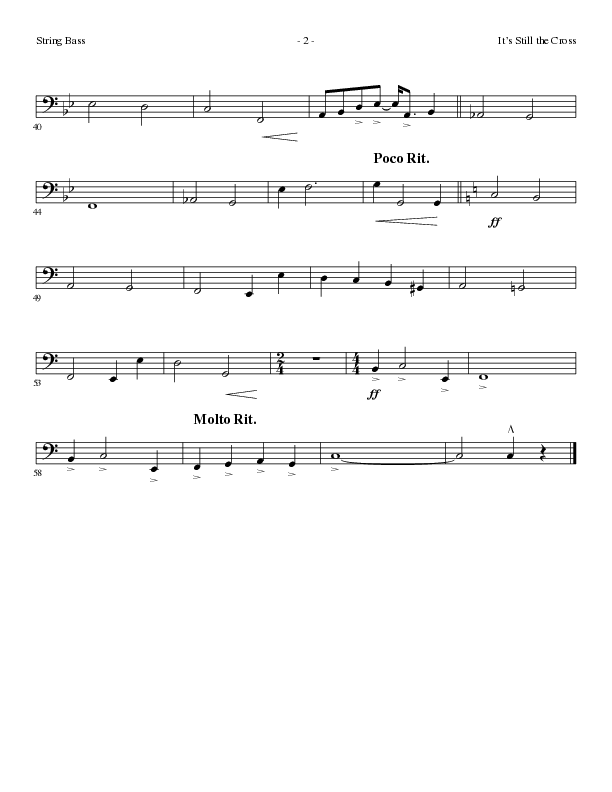 It’s Still The Cross (Choral Anthem SATB) String Bass (Lillenas Choral / Arr. Cliff Duren / Arr. Mike Speck)