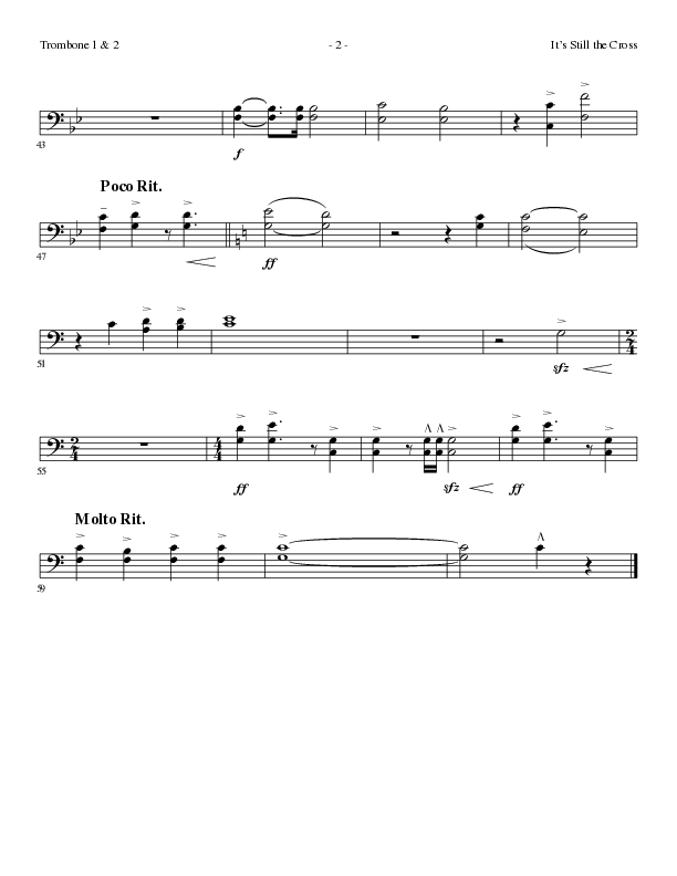 It’s Still The Cross (Choral Anthem SATB) Trombone 1/2 (Lillenas Choral / Arr. Cliff Duren / Arr. Mike Speck)