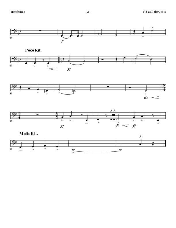 It’s Still The Cross (Choral Anthem SATB) Trombone 3 (Lillenas Choral / Arr. Cliff Duren / Arr. Mike Speck)