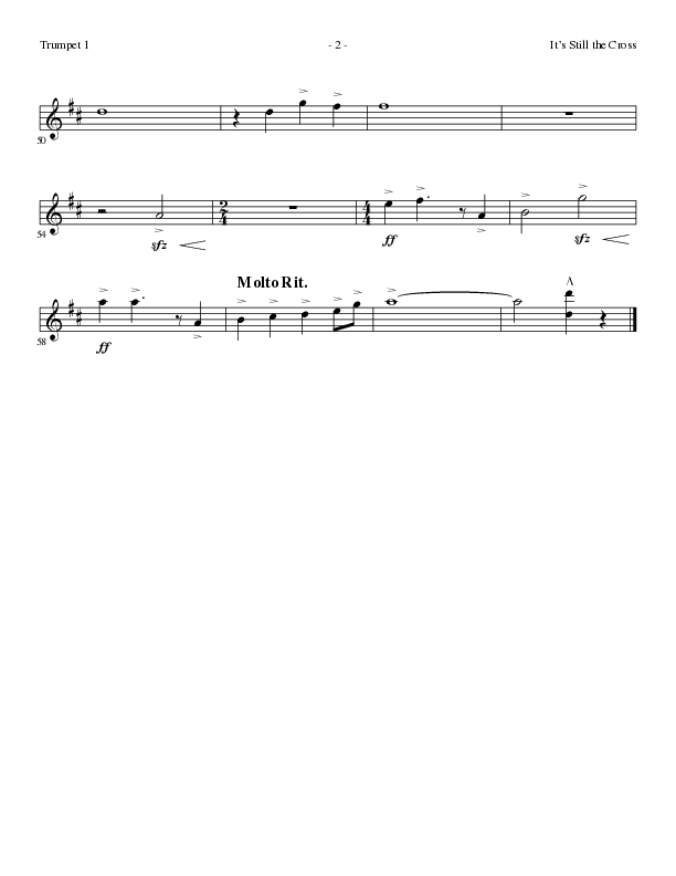 It’s Still The Cross (Choral Anthem SATB) Trumpet 1 (Lillenas Choral / Arr. Cliff Duren / Arr. Mike Speck)