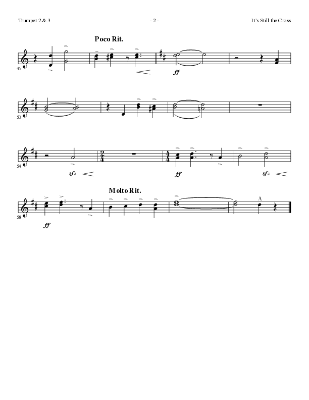 It’s Still The Cross (Choral Anthem SATB) Trumpet 2/3 (Lillenas Choral / Arr. Cliff Duren / Arr. Mike Speck)