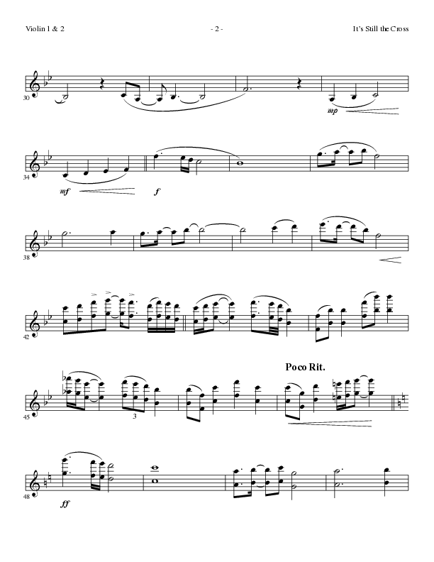 It’s Still The Cross (Choral Anthem SATB) Violin 1/2 (Lillenas Choral / Arr. Cliff Duren / Arr. Mike Speck)