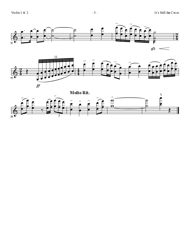 It’s Still The Cross (Choral Anthem SATB) Violin 1/2 (Lillenas Choral / Arr. Cliff Duren / Arr. Mike Speck)
