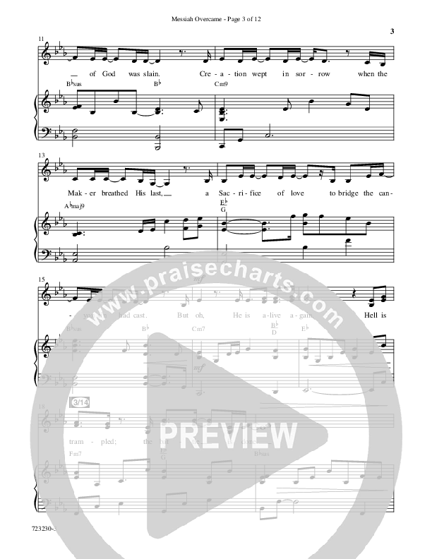 Messiah Overcame (Choral Anthem SATB) Anthem (SATB/Piano) (Word Music Choral / Arr. David Wise / Orch. David Shipps)