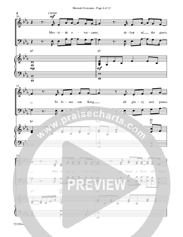 Messiah Overcame (Choral Anthem SATB) Anthem (SATB/Piano) (Word Music Choral / Arr. David Wise / Orch. David Shipps)