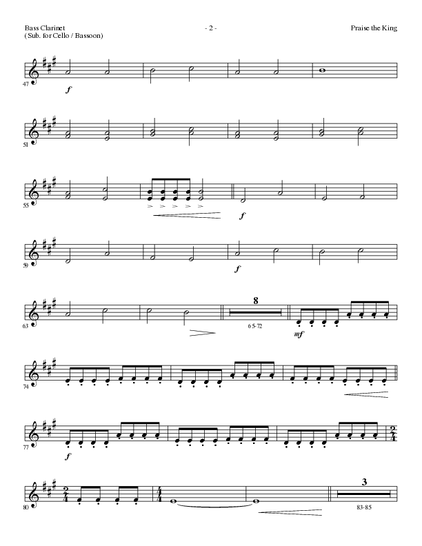 Praise The King (Choral Anthem SATB) Bass Clarinet (Lillenas Choral / Arr. Nick Robertson)