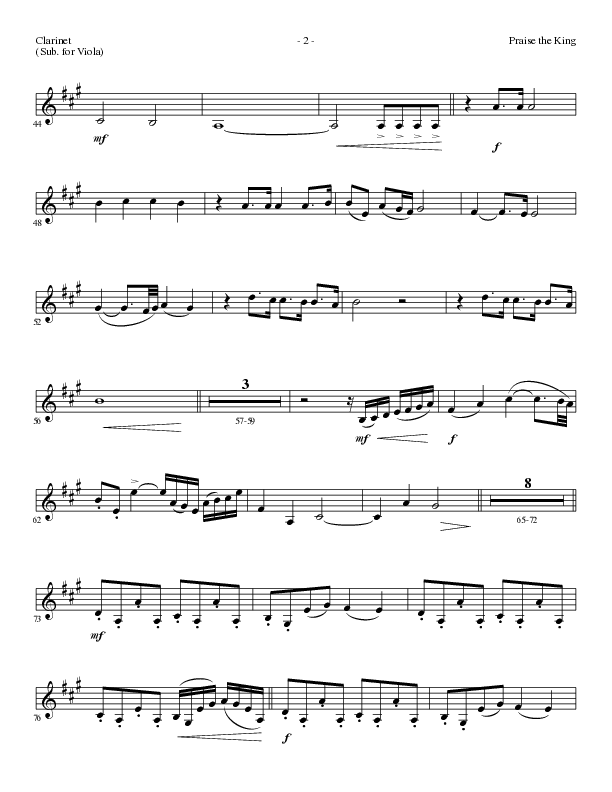 Praise The King (Choral Anthem SATB) Clarinet (Lillenas Choral / Arr. Nick Robertson)