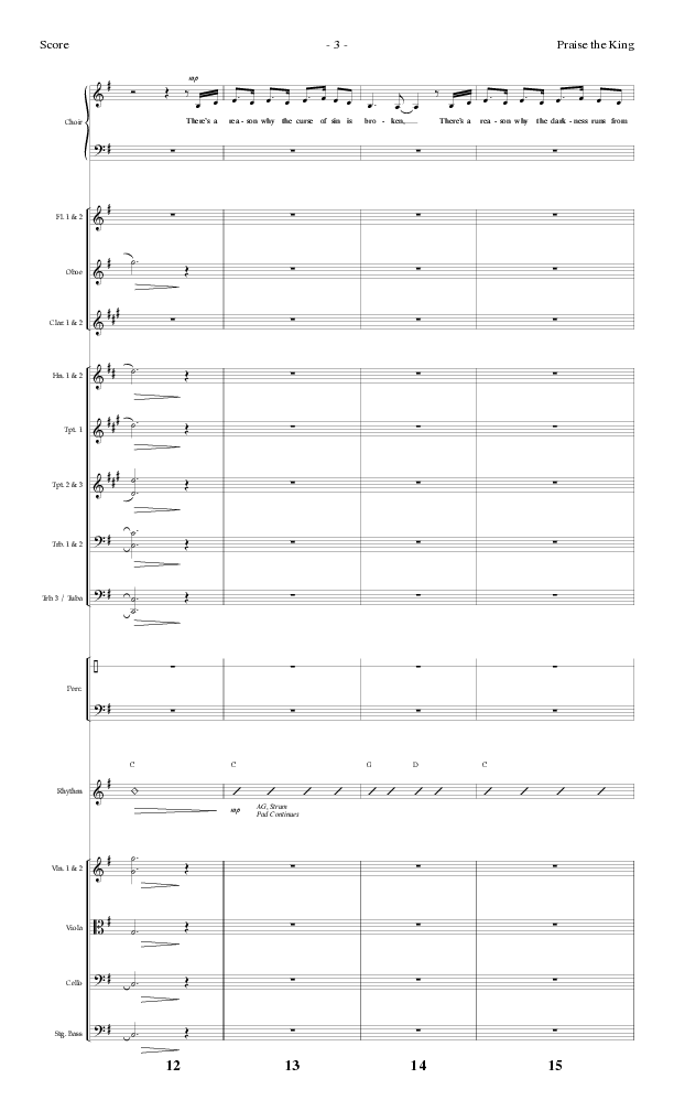 Praise The King (Choral Anthem SATB) Orchestration (Lillenas Choral / Arr. Nick Robertson)