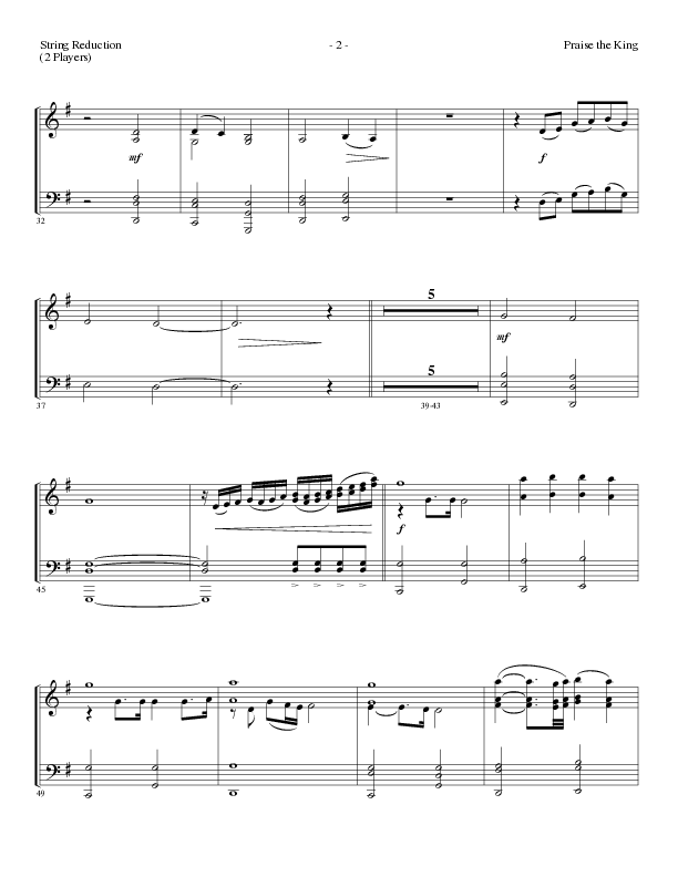 Praise The King (Choral Anthem SATB) String Reduction (Lillenas Choral / Arr. Nick Robertson)