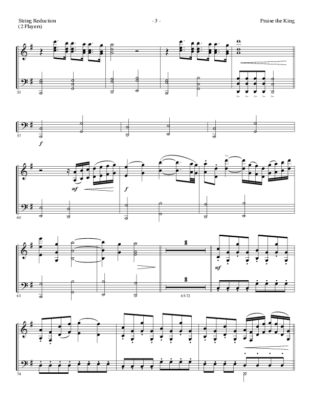 Praise The King (Choral Anthem SATB) String Reduction (Lillenas Choral / Arr. Nick Robertson)