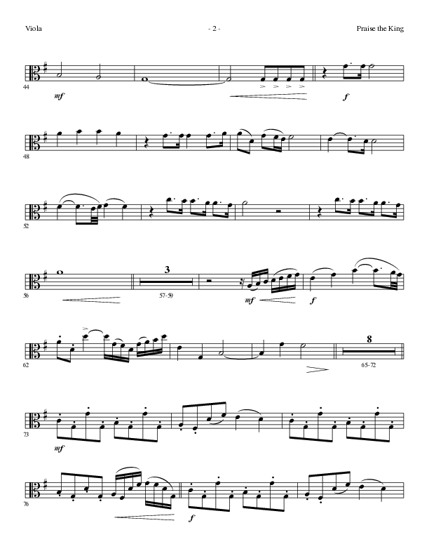 Praise The King (Choral Anthem SATB) Viola (Lillenas Choral / Arr. Nick Robertson)