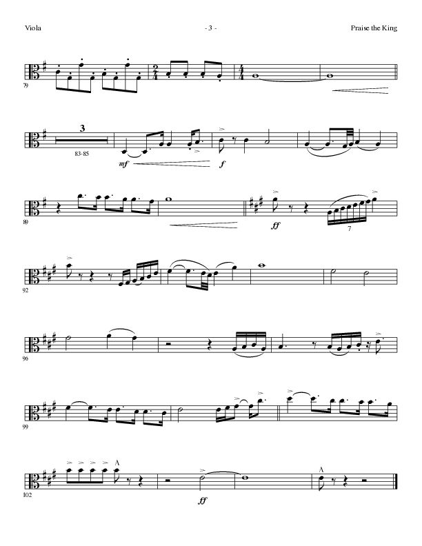 Praise The King (Choral Anthem SATB) Viola (Lillenas Choral / Arr. Nick Robertson)