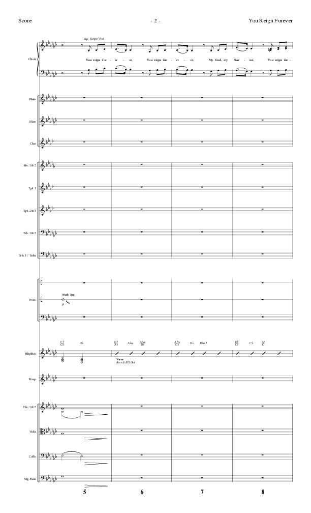 You Reign Forever (Choral Anthem SATB) Orchestration (Lillenas Choral / Arr. Cliff Duren)