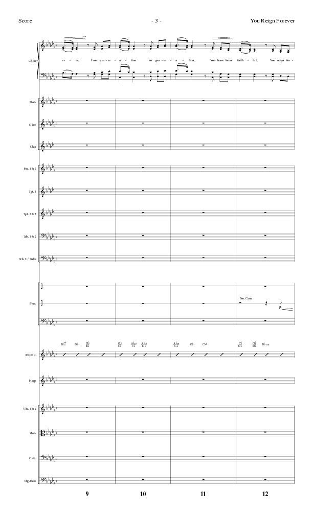 You Reign Forever (Choral Anthem SATB) Orchestration (Lillenas Choral / Arr. Cliff Duren)