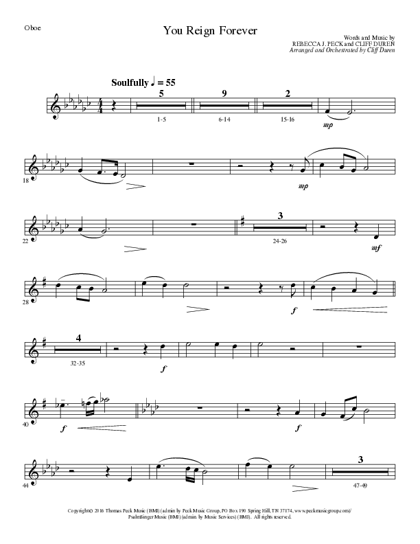 You Reign Forever (Choral Anthem SATB) Flute (Lillenas Choral / Arr. Cliff Duren)