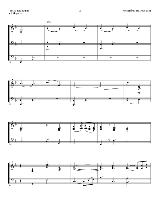 Remember and Proclaim (Choral Anthem SATB) String Reduction (Lillenas Choral / Arr. Dave Williamson)